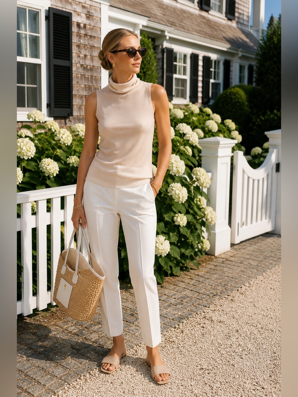 THEORY Silk Bias Turtleneck Sleeveless Top | 100% Silk